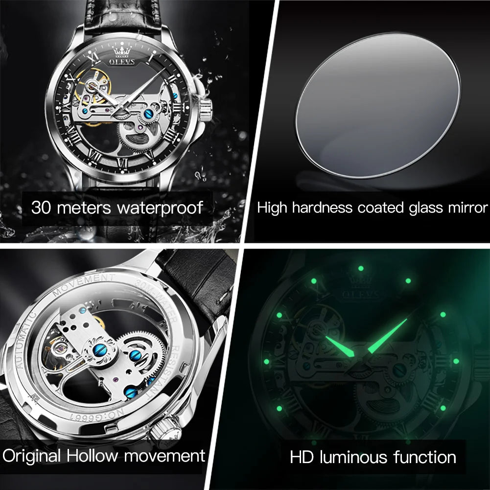 OLEVS 2871 Men's Luxury Chronograph Watch: Waterproof, Moon Phase & Multifunctional Quartz Wristwatch