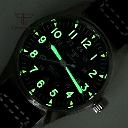 Tandorio 39mm Automatic Dive Watch - NH35A, 20ATM, Sapphire Glass, Green Luminous Dial