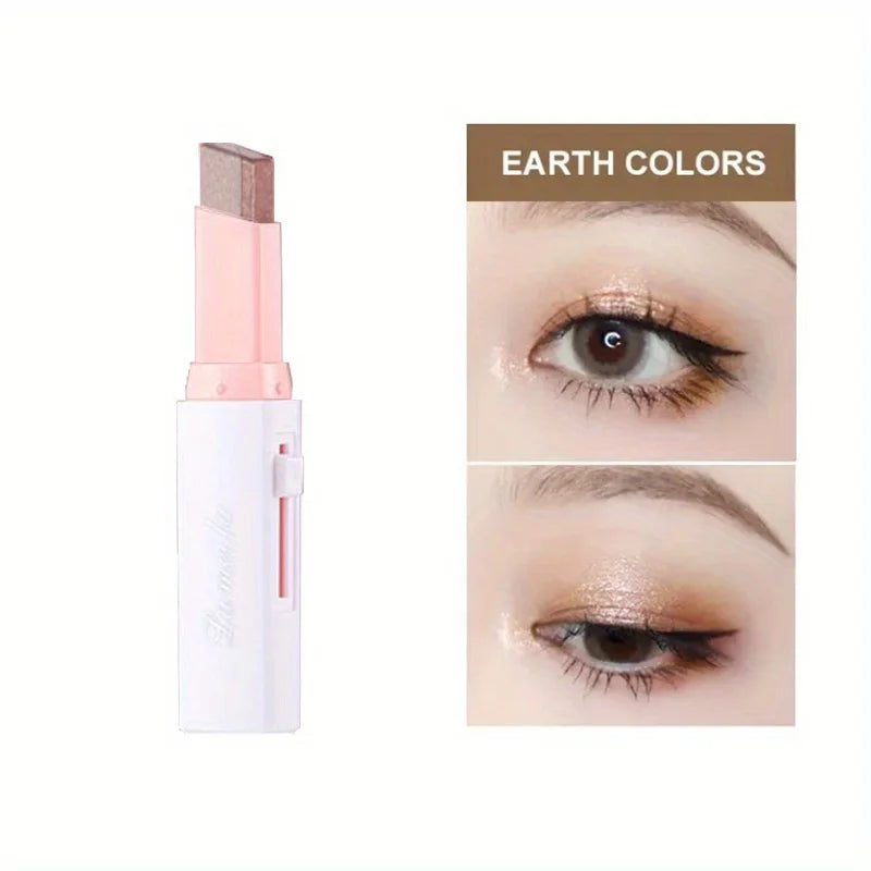 Two-Color Gradient Eyeshadow Stick: Natural, 3D Effect & Long-Lasting