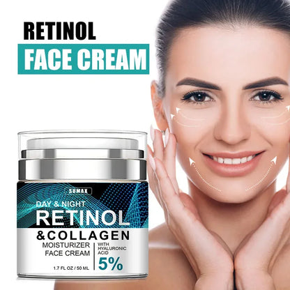 Retinol Anti-Aging Face Cream 50ML - Moisturizing, Wrinkle Remover, Collagen & Hyaluronic Acid Skin Care