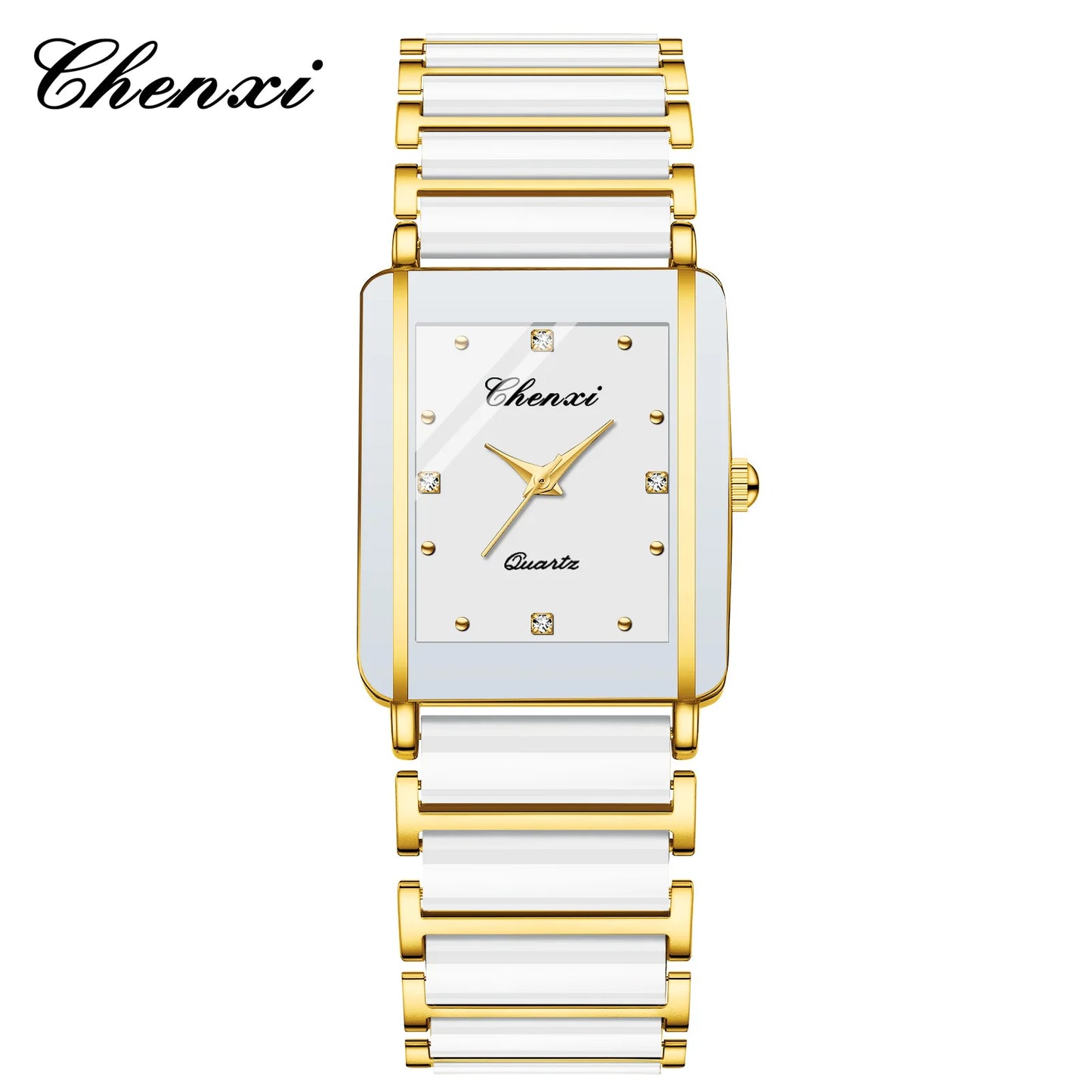 CHENXI 104A Couple Watch - Waterproof Luxury Gold & Black Wristwatch for Men & Women