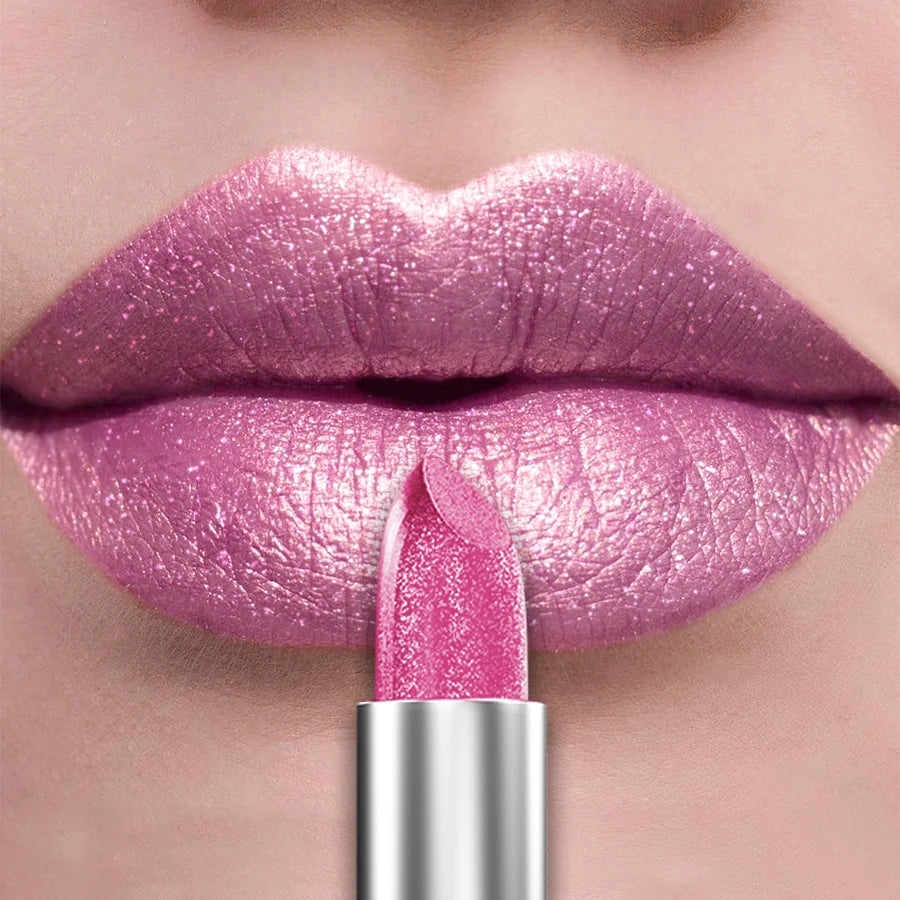 21-Color Metallic Lipstick: Bold, Glittery, Long-Lasting & Matte Finish