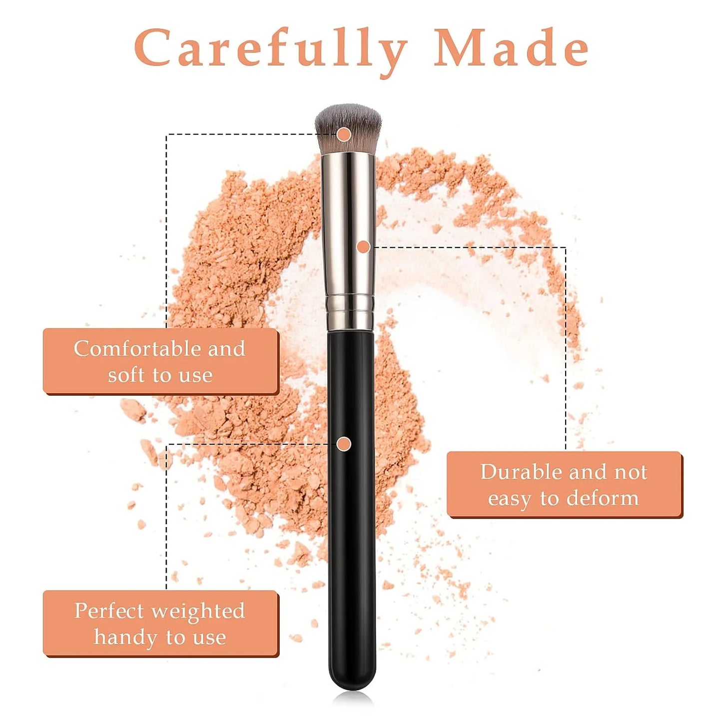 1/2/5 Pcs Foundation & Concealer Brush - Premium Contour Blusher Brushes for Flawless Blending and Under-Eye Makeup