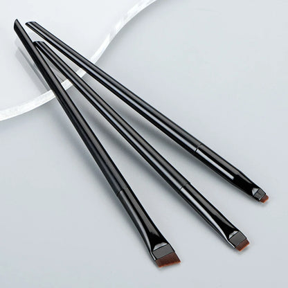 3 Pcs Edge Eyeliner Brush Set - Ultra-Thin Oblique Eyebrow & Eyeshadow Brushes for Precise Makeup Application