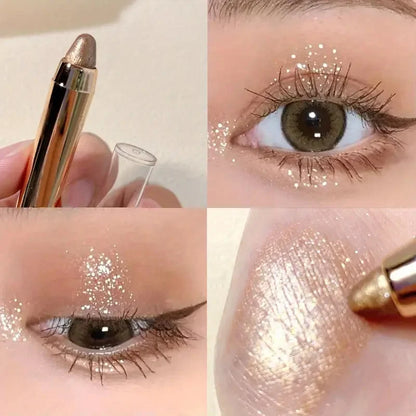 Double-Sided Eyeshadow Stick: Highlighter with Glitter & Matte Finish