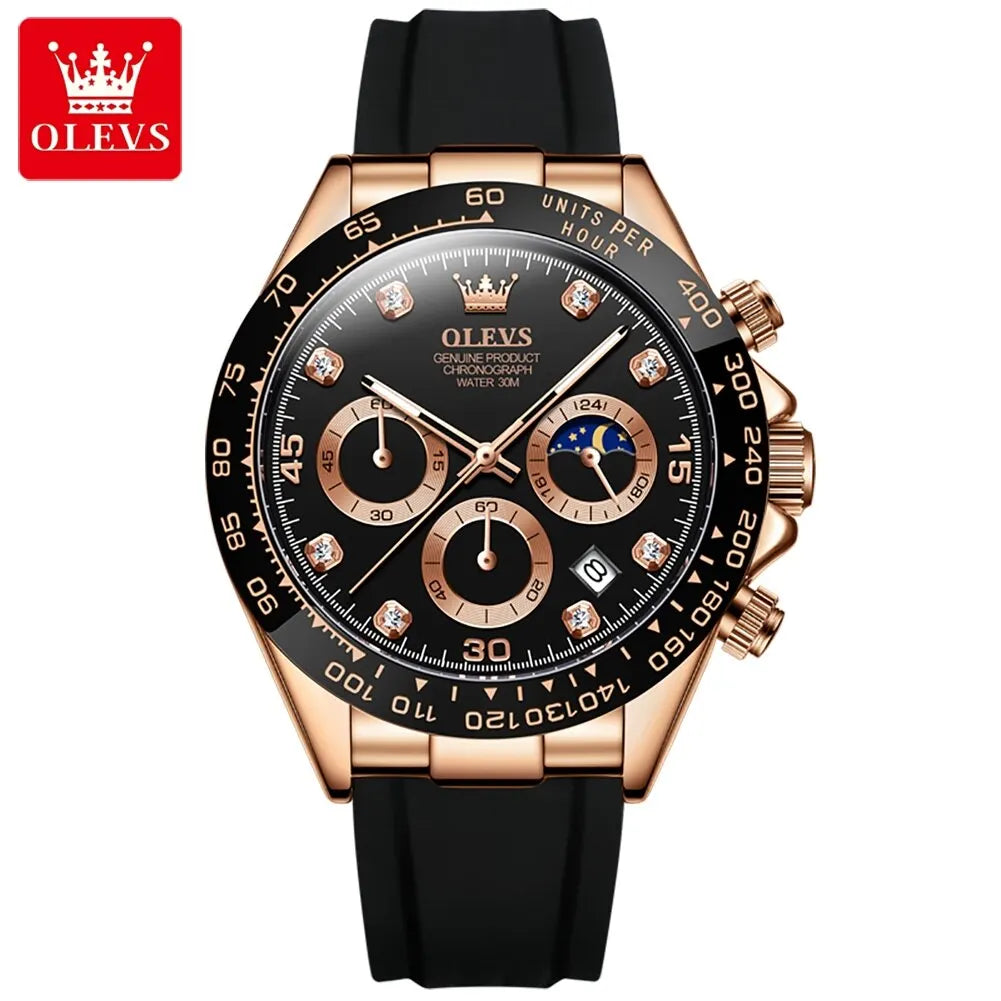 OLEVS Luxury Men’s Quartz Watch - Waterproof, Luminous, Chronograph Sport Wristwatch with Date - Top Brand for Men