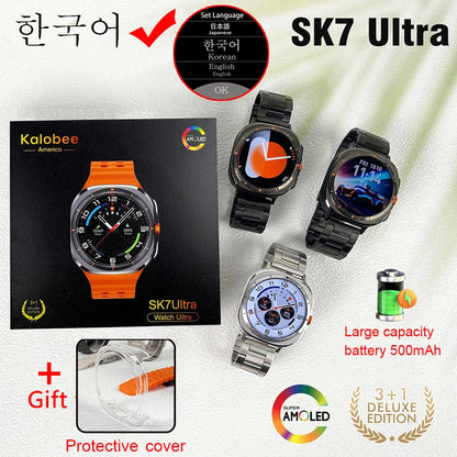 SK7 Ultra GPS Smartwatch - 500mAh, AMOLED HD Screen, BT Call, Outdoor Sports, Android & iOS Compatible (2025)