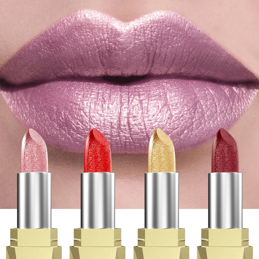 21-Color Metallic Lipstick: Bold, Glittery, Long-Lasting & Matte Finish