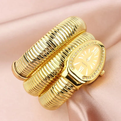 Elegant Women's Quartz Watch - Snake-Inspired Fashion for a Timeless Look