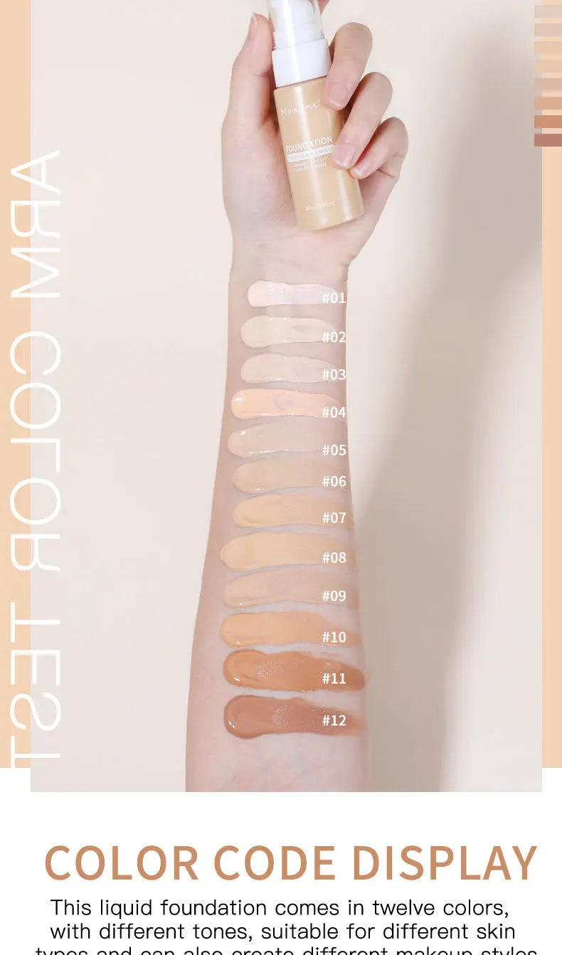 Liquid Foundation | Waterproof, Sweat-Resistant, Full Coverage Concealer for Professional Makeup