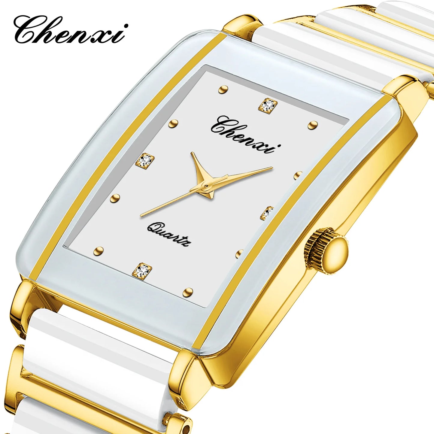 CHENXI 104A Couple Watch - Waterproof Luxury Gold & Black Wristwatch for Men & Women