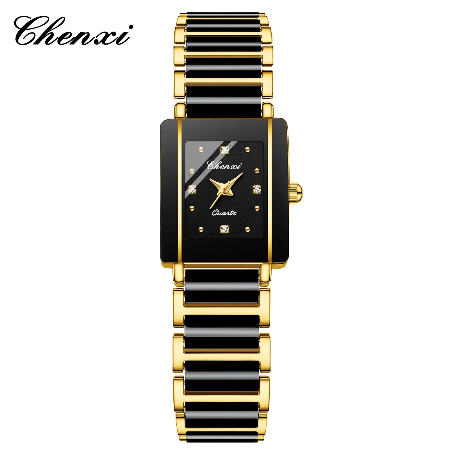 CHENXI 104A Couple Watch - Waterproof Luxury Gold & Black Wristwatch for Men & Women