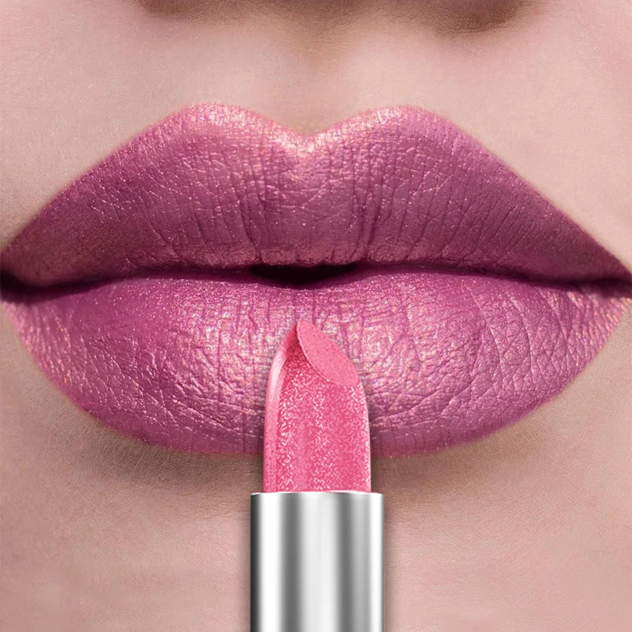 21-Color Metallic Lipstick: Bold, Glittery, Long-Lasting & Matte Finish