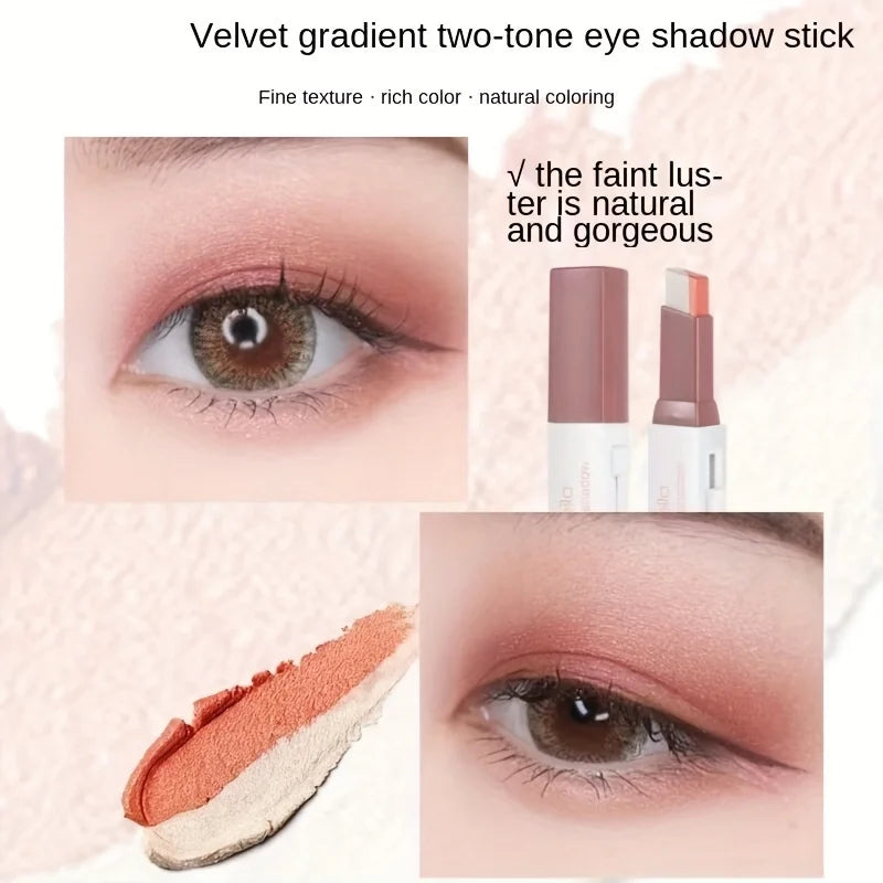 Two-Color Gradient Eyeshadow Stick: Natural, 3D Effect & Long-Lasting