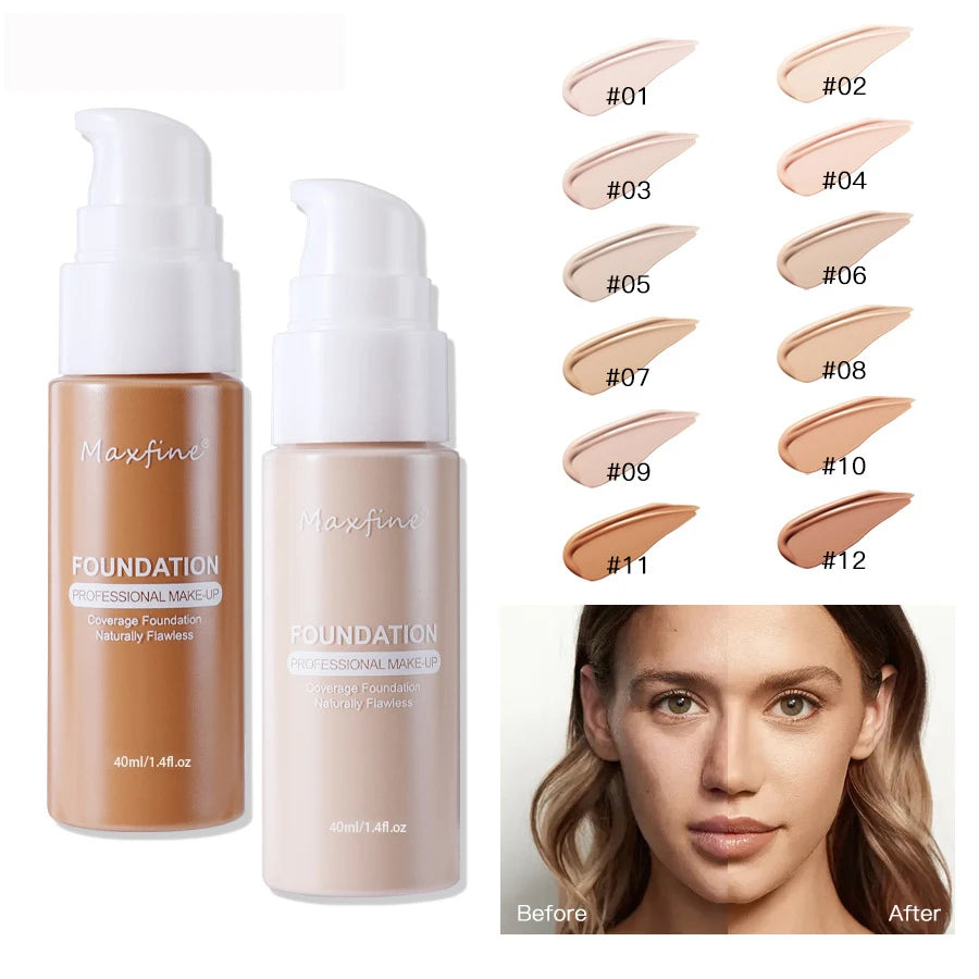 Liquid Foundation | Waterproof, Sweat-Resistant, Full Coverage Concealer for Professional Makeup