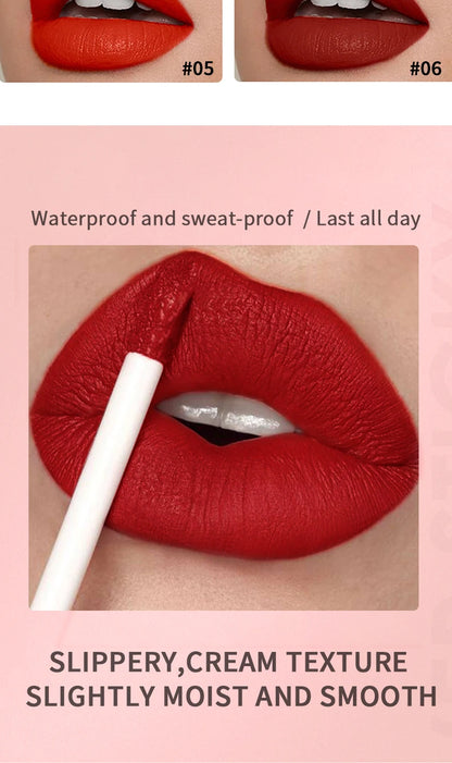 Durable Velvet Matte Lip Gloss: Moisturizing, Waterproof & Non-Fading