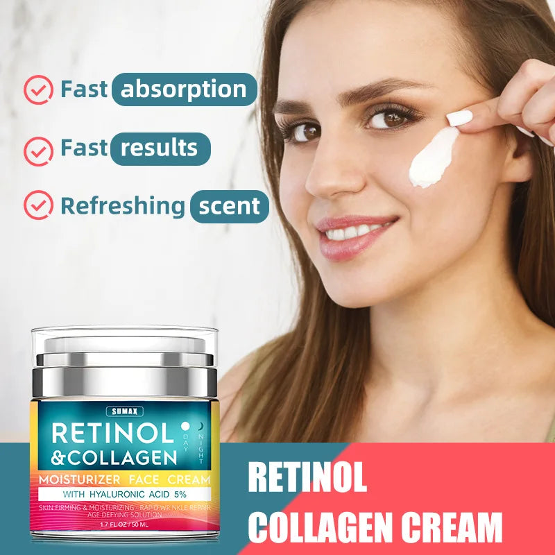 Retinol Anti-Aging Face Cream 50ML - Moisturizing, Wrinkle Remover, Collagen & Hyaluronic Acid Skin Care