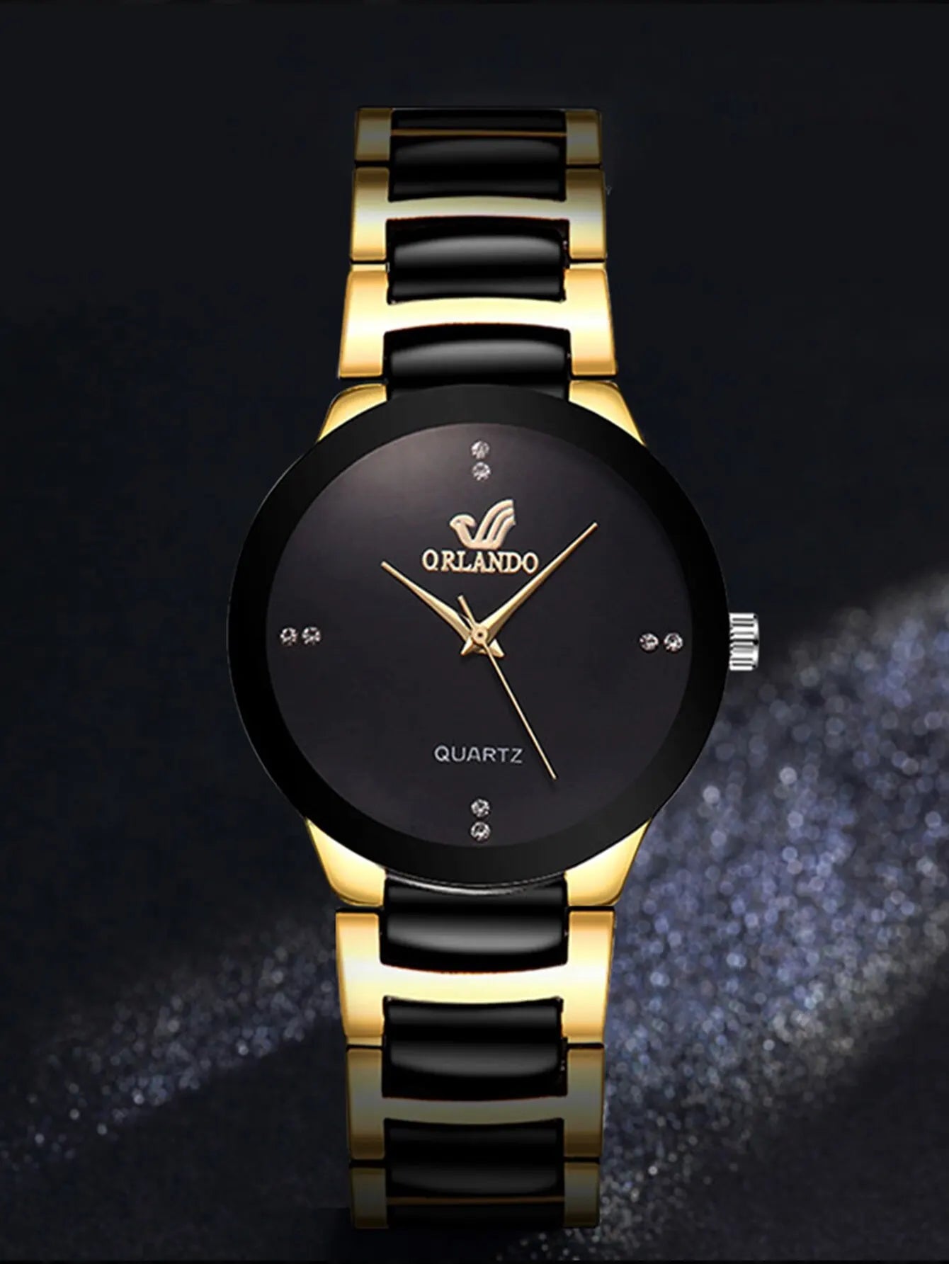 Women's Watch Fashion Versatile Room Gold Steel Band Quartz Watch