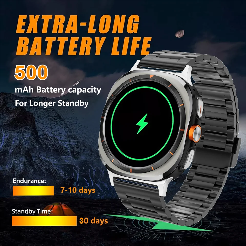 SK7 Ultra GPS Smartwatch - 500mAh, AMOLED HD Screen, BT Call, Outdoor Sports, Android & iOS Compatible (2025)