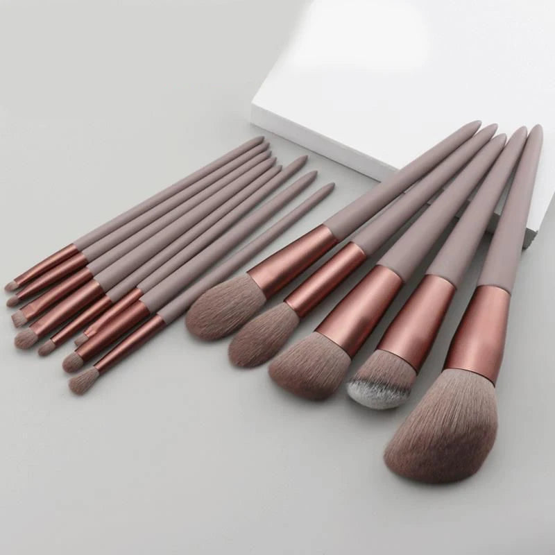 13 PCS Makeup Brushes Set - Eye Shadow, Foundation, Blush, and More | Women’s Cosmetic Brushes with Soft Bristles & Beauty Tools Bag