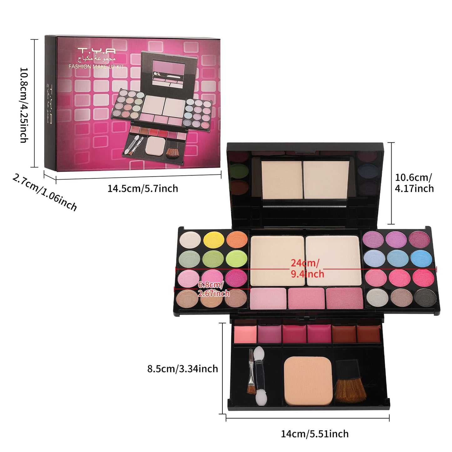 35-Color Pearl Eyeshadow Palette – Nude Makeup Set for Women | TYA 6173 Combination Kit