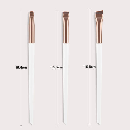 3 Pcs Edge Eyeliner Brush Set - Ultra-Thin Oblique Eyebrow & Eyeshadow Brushes for Precise Makeup Application