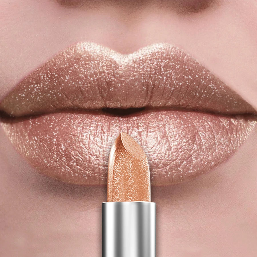 21-Color Metallic Lipstick: Bold, Glittery, Long-Lasting & Matte Finish