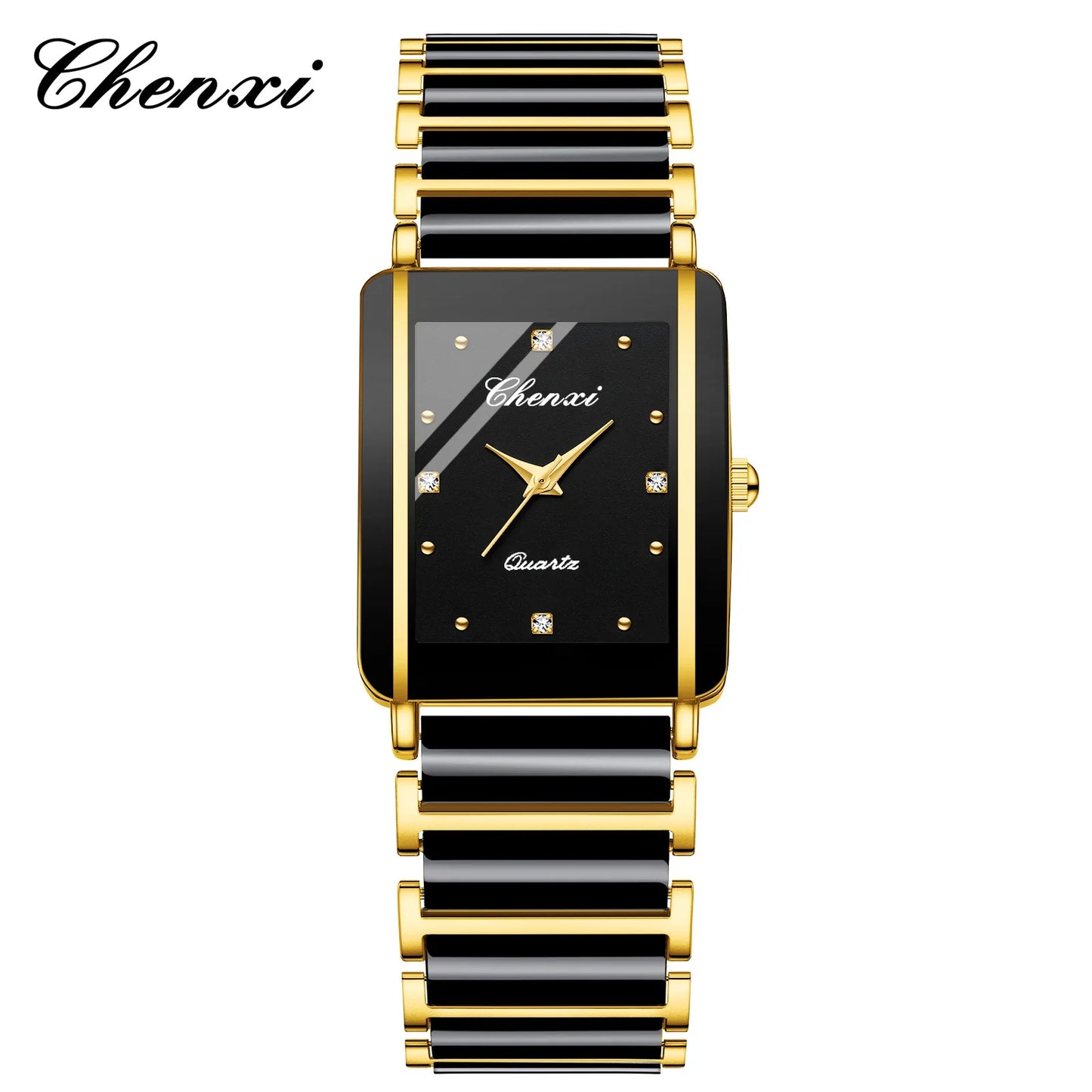 CHENXI 104A Couple Watch - Waterproof Luxury Gold & Black Wristwatch for Men & Women