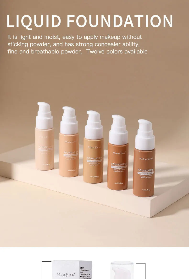 Liquid Foundation | Waterproof, Sweat-Resistant, Full Coverage Concealer for Professional Makeup