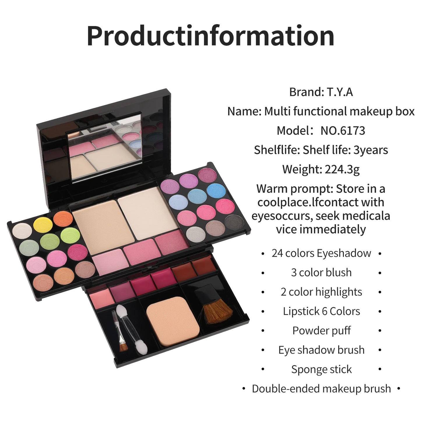 35-Color Pearl Eyeshadow Palette – Nude Makeup Set for Women | TYA 6173 Combination Kit