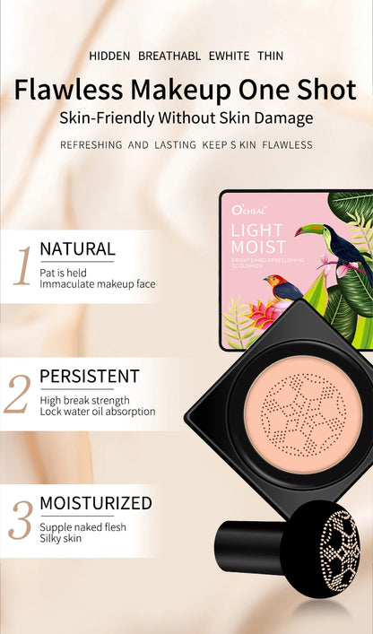 OCHEAL Mushroom Head BB Cream: Foundation & Concealer Cushion for Flawless Makeup