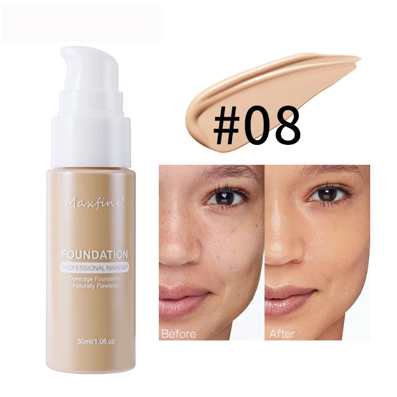 Liquid Foundation | Waterproof, Sweat-Resistant, Full Coverage Concealer for Professional Makeup