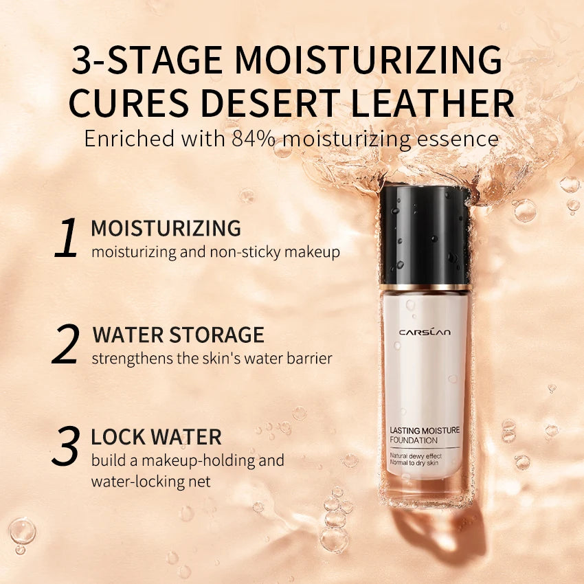 CARSLAN Matte Liquid Foundation | Long-Lasting, Full Coverage, Moisturizing, Oil Control Face Makeup