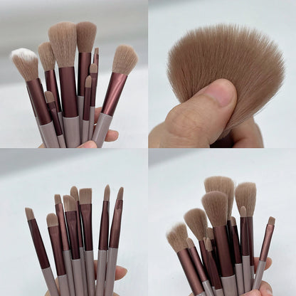 13 PCS Makeup Brushes Set - Eye Shadow, Foundation, Blush, and More | Women’s Cosmetic Brushes with Soft Bristles & Beauty Tools Bag