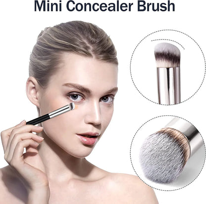 1/2/5 Pcs Foundation & Concealer Brush - Premium Contour Blusher Brushes for Flawless Blending and Under-Eye Makeup