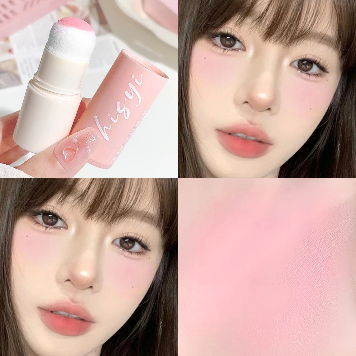 Yunrou Soft Fog Blush Stick: Korean Style, Brightening & Dual-Use for Lips & Cheeks